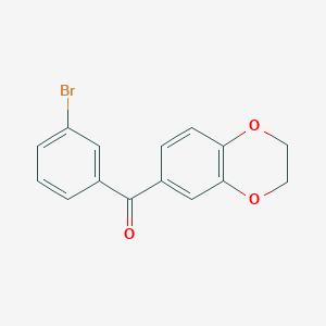 molecular formula C15H11BrO3 B1270918 3-BROMO-3',4'-(ETHYLENEDIOXY)BENZOPHENONE CAS No. 727419-55-8