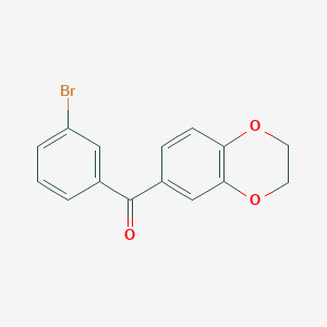 molecular formula C15H11BrO3 B1270918 (3-Bromophenyl)(2,3-dihydro-1,4-benzodioxin-6-yl)methanone CAS No. 727419-55-8