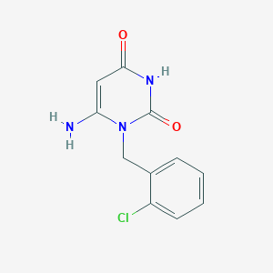 molecular formula C11H10ClN3O2 B1270920 6-amino-1-(2-chlorobenzyl)pyrimidine-2,4(1H,3H)-dione CAS No. 638136-51-3