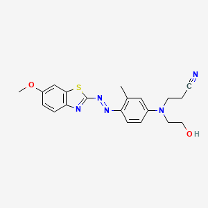 molecular formula C20H21N5O2S B12709209 3-((2-Hydroxyethyl)(4-((6-methoxybenzothiazol-2-yl)azo)-3-methylphenyl)amino)propiononitrile CAS No. 73384-74-4