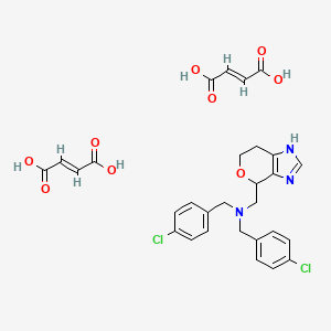 molecular formula C29H29Cl2N3O9 B12709234 N,N-bis[(4-chlorophenyl)methyl]-1-(1,4,6,7-tetrahydropyrano[3,4-d]imidazol-4-yl)methanamine;(E)-but-2-enedioic acid CAS No. 95857-77-5