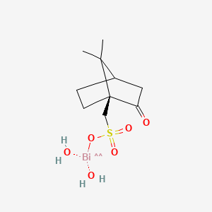 molecular formula C10H19BiO6S B12709276 (1S)-1-((((Dihydroxybismuthino)oxy)sulphonyl)methyl)-7,7-dimethylbicyclo(2.2.1)heptan-2-one CAS No. 85237-40-7