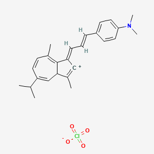 molecular formula C26H30ClNO4 B12709287 1-(4-(Dimethylamino)cinnamylidene)-1,-dihydro-5-isopropyl-3,8-dimethylazulenylium perchlorate CAS No. 90550-85-9
