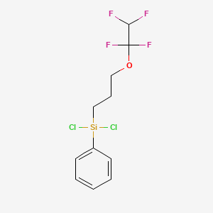 molecular formula C11H12Cl2F4OSi B12709307 Silane, dichlorophenyl(3-(1,1,2,2-tetrafluoroethoxy)propyl)- CAS No. 731-21-5