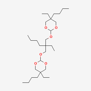 molecular formula C29H56O6 B12709312 2,2'-((2-Butyl-2-ethylpropane-1,3-diyl)bis(oxy))bis(5-butyl-5-ethyl-1,3-dioxane) CAS No. 64523-73-5