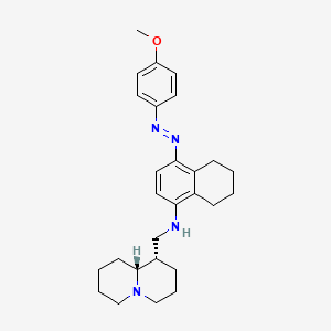 molecular formula C27H36N4O B12709335 2H-Quinolizine-1-methanamine, octahydro-N-(4-((4-methoxyphenyl)azo)-5,6,7,8-tetrahydro-1-naphthalenyl)-, (1R-trans)- CAS No. 150359-18-5