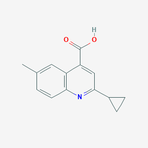 molecular formula C14H13NO2 B1270934 2-Cyclopropyl-6-methylquinoline-4-carboxylic acid CAS No. 588681-43-0