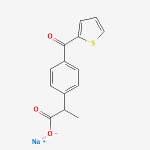 molecular formula C14H11NaO3S B12709381 Sodium 2-(4-(2-thienylcarbonyl)phenyl)propionate CAS No. 52779-97-2