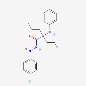 molecular formula C22H30ClN3O B12709388 2-Butyl-N-phenylnorleucine 2-(4-chlorophenyl)hydrazide CAS No. 95101-13-6