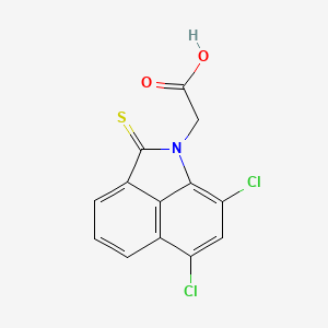 molecular formula C13H7Cl2NO2S B12709404 Benz(cd)indole-1(2H)-acetic acid, 6,8-dichloro-2-thioxo- CAS No. 85386-72-7