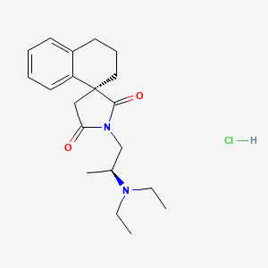 molecular formula C20H29ClN2O2 B12709427 Spiro(naphthalene-1(2H),3'-pyrrolidine)-2',5'-dione, 3,4-dihydro-7-chloro-1'-(3-(diethylamino)propyl)-, hydrochloride CAS No. 74246-93-8