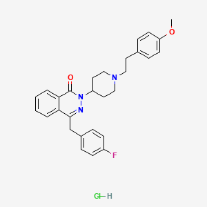 molecular formula C29H31ClFN3O2 B12709444 1(2H)-Phthalazinone, 4-((4-fluorophenyl)methyl)-2-(1-(2-(4-methoxyphenyl)ethyl)-4-piperidinyl, monohydrochloride CAS No. 110406-63-8