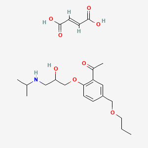 molecular formula C22H33NO8 B12709453 (E)-but-2-enedioic acid;1-[2-[2-hydroxy-3-(propan-2-ylamino)propoxy]-5-(propoxymethyl)phenyl]ethanone CAS No. 156639-36-0