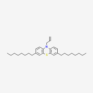 molecular formula C31H45NS B12709457 3,7-Dioctyl-10-prop-2-enylphenothiazine CAS No. 60773-66-2