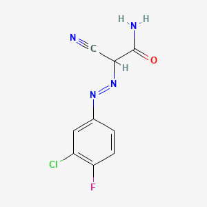 molecular formula C9H6ClFN4O B12709501 2-((3-Chloro-4-fluorophenyl)azo)-2-cyanoacetamide CAS No. 159831-71-7