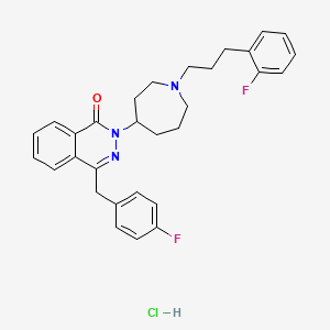molecular formula C30H32ClF2N3O B12709599 1(2H)-Phthalazinone, 4-((4-fluorophenyl)methyl)-2-(1-(3-(2-fluorophenyl)propyl)hexahydro-1H-azepin-4-yl)-, monohydrochloride CAS No. 110406-59-2