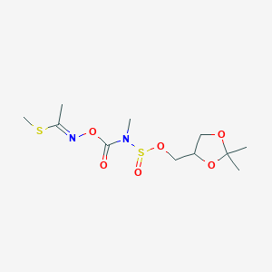 molecular formula C11H20N2O6S2 B12709657 Ethanimidothioic acid, N-((((((2,2-dimethyl-1,3-dioxolan-4-yl)methoxy)sulfinyl)methylamino)carbonyl)oxy)-, methyl ester CAS No. 81861-91-8