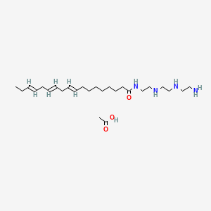 molecular formula C24H46N4O.C2H4O2<br>C26H50N4O3 B12709661 N-(2-((2-((2-Aminoethyl)amino)ethyl)amino)ethyl)octadeca-9,12,15-trienamide monoacetate CAS No. 93942-13-3