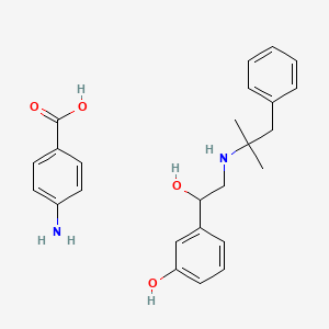 molecular formula C25H30N2O4 B12709665 4-Aminobenzoic acid;3-[1-hydroxy-2-[(2-methyl-1-phenylpropan-2-yl)amino]ethyl]phenol CAS No. 27689-70-9