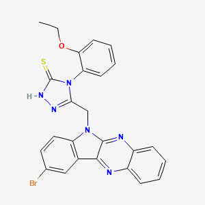 molecular formula C25H19BrN6OS B12709684 3H-1,2,4-Triazole-3-thione, 2,4-dihydro-5-((9-bromo-6H-indolo(2,3-b)quinoxalin-6-yl)methyl)-4-(2-ethoxyphenyl)- CAS No. 109322-29-4