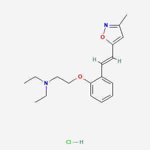 molecular formula C18H25ClN2O2 B12709692 Ethanamine, N,N-diethyl-2-(2-(2-(3-methyl-5-isoxazolyl)ethenyl)phenoxy)-, monohydrochloride, (E)- CAS No. 139193-86-5