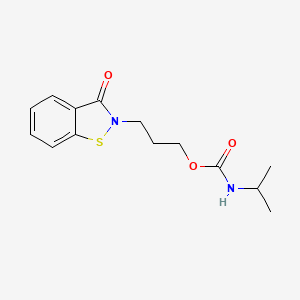 molecular formula C14H18N2O3S B12709703 3-(3-oxo-1,2-benzothiazol-2-yl)propyl N-propan-2-ylcarbamate CAS No. 199172-86-6