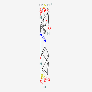 molecular formula C20H15CrN2O8S2+ B12709728 Hydrogen (3-hydroxy-4-((1-hydroxy-5-sulpho-2-naphthyl)azo)naphthalene-1-sulphonato(4-))chromate(1-) CAS No. 94276-65-0