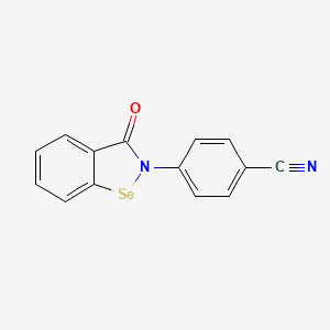 molecular formula C14H8N2OSe B12709739 Benzonitrile, 4-(3-oxo-1,2-benzisoselenazol-2(3H)-yl)- CAS No. 81743-99-9