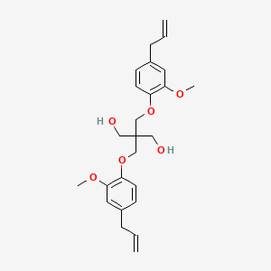 molecular formula C25H32O6 B12709753 1,3-Propanediol, 2,2-bis((4-allyl-2-methoxyphenoxy)methyl)- CAS No. 102953-75-3