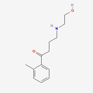 molecular formula C13H19NO2 B12709792 1-Butanone, 4-((2-hydroxyethyl)amino)-1-(2-methylphenyl)- CAS No. 133845-32-6