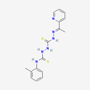 molecular formula C16H18N6S2 B12709859 Carbonothioic dihydrazide, N''-(((2-methylphenyl)amino)thioxomethyl)-N'''-((1E)-1-(2-pyridinyl)ethylidene)- CAS No. 127142-49-8