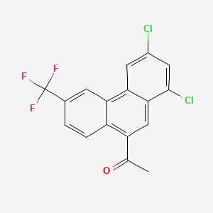 molecular formula C17H9Cl2F3O B12709884 1-[1,3-Dichloro-6-(trifluoromethyl)phenanthren-9-yl]ethanone CAS No. 94133-68-3
