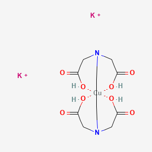 molecular formula C10H16CuK2N2O8+2 B12709903 Dipotassium ((N,N'-ethylenebis(N-(carboxymethyl)glycinato))(4-)-N,N',O,O',ON,ON')cuprate(2-) CAS No. 74181-84-3