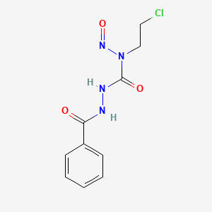 molecular formula C10H11ClN4O3 B12709908 Benzoic acid, 2-(((2-chloroethyl)nitrosoamino)carbonyl)hydrazide CAS No. 147217-61-6