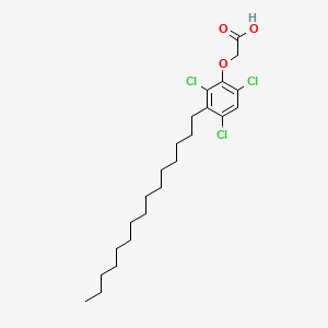 molecular formula C23H35Cl3O3 B12709948 Acetic acid, (2,4,6-trichloro-3-pentadecylphenoxy)- CAS No. 117554-42-4