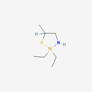 molecular formula C7H17NSSi B12710029 2,2-Diethyl-5-methyl-1-thia-3-aza-2-silacyclopentane CAS No. 84260-33-3