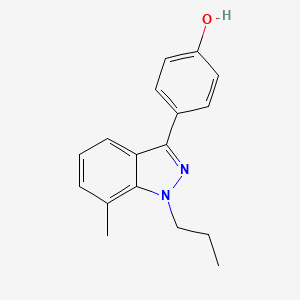 molecular formula C17H18N2O B12710046 Phenol, 4-(7-methyl-1-propyl-1H-indazol-3-yl)- CAS No. 680611-32-9