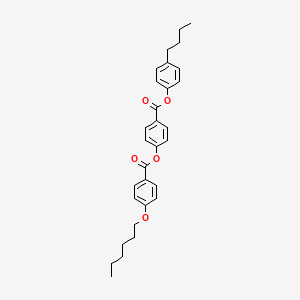 molecular formula C30H34O5 B12710100 Benzoic acid, 4-(hexyloxy)-, 4-[(4-butylphenoxy)carbonyl]phenyl ester CAS No. 72928-56-4