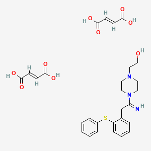 molecular formula C28H33N3O9S B12710134 (E)-but-2-enedioic acid;2-[4-[2-(2-phenylsulfanylphenyl)ethanimidoyl]piperazin-1-yl]ethanol CAS No. 117596-45-9