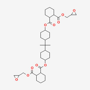 molecular formula C37H56O10 B12710172 Isopropylidene-1,4-diclohexylenebis(2,3-epoxypropyl) cyclohexane-1,2-dicarboxylate CAS No. 21807-70-5