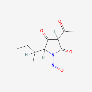 molecular formula C10H14N2O4 B12710183 3-Acetyl-5-(1-methylpropyl)-1-nitroso-2,4-pyrrolidinedione CAS No. 56784-19-1
