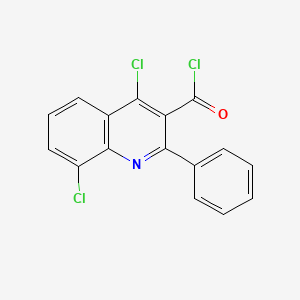molecular formula C16H8Cl3NO B12710191 3-Quinolinecarbonyl chloride, 4,8-dichloro-2-phenyl- CAS No. 93663-85-5