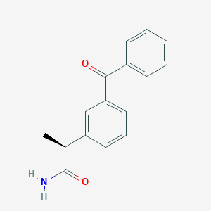 molecular formula C16H15NO2 B12710237 Ketoprofen amide, (S)- CAS No. 162681-69-8