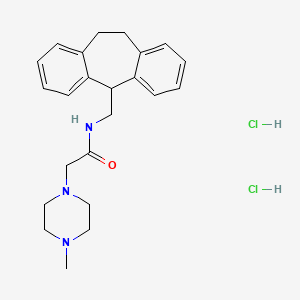 molecular formula C23H31Cl2N3O B12710305 1-Piperazineacetamide, N-((10,11-dihydro-5H-dibenzo(a,d)cyclohepten-5-yl)methyl)-4-methyl-, dihydrochloride CAS No. 117125-50-5