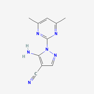 molecular formula C10H10N6 B1271055 5-amino-1-(4,6-dimethylpyrimidin-2-yl)-1H-pyrazole-4-carbonitrile CAS No. 56898-44-3