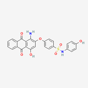 molecular formula C26H18N2O7S B12710789 4-((1-Amino-9,10-dihydro-4-hydroxy-9,10-dioxo-2-anthryl)oxy)-N-(4-hydroxyphenyl)benzenesulphonamide CAS No. 84100-92-5
