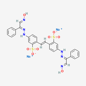 molecular formula C30H24N6Na2O8S2 B12710955 Disodium 4,4'-bis((2-(hydroxyimino)-1-phenylethylidene)hydrazino)stilbene-2,2'-disulphonate CAS No. 51980-71-3