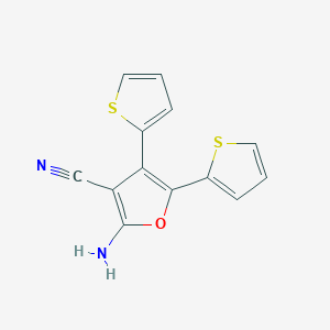 molecular formula C13H8N2OS2 B1271118 2-Amino-4,5-di-thiophen-2-yl-furan-3-carbonitrile CAS No. 75861-31-3
