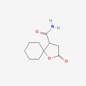 molecular formula C10H15NO3 B12711782 2-Oxo-1-oxaspiro(4.5)decane-4-carboxamide CAS No. 136547-37-0