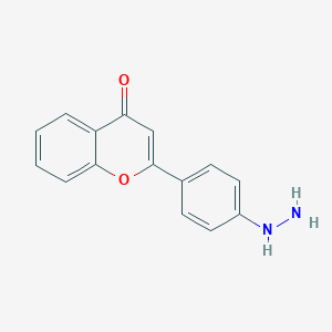 molecular formula C15H12N2O2 B127118 2-(4-Hydrazinylphenyl)chromen-4-one CAS No. 153450-08-9